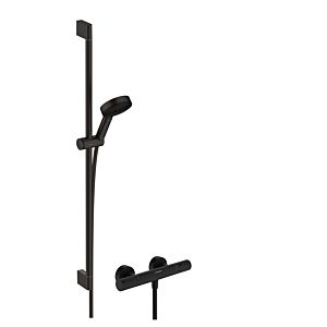 Ensemble de douche Hansgrohe Pulsify Select S 24271670 Barre de douche 959 mm et douchette à main, 3 jets, noir mat