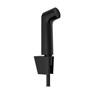 hansgrohe Bidette Handbrause 1jet 29238670 1 Strahlart S wassersparend mit Porter S Duschkopfhalterung und Duschschlauch 125 cm,  Mattschwarz