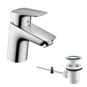 hansgrohe Logis 70 Waschtischarmatur 71070000 chrom, mit Ablaufgarnitur, Höhe 166 mm