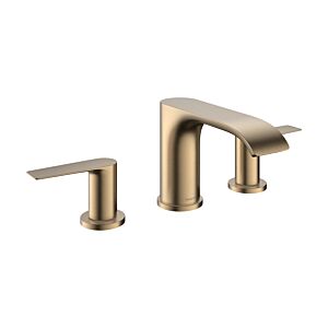 hansgrohe Vivenis 3-Loch-Waschtischarmatur 75033140 mit Zugstangen-Ablaufgarnitur, brushed bronze