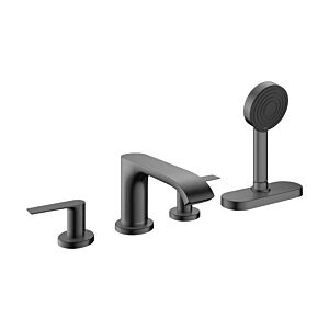 hansgrohe Vivenis installation set 75444340 4-hole bath rim mixer, with sBox, brushed black chrome