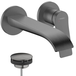 hansgrohe Vivenis installation set 75050340 concealed basin mixer, for wall mounting, with 192mm spout, brushed black chrome