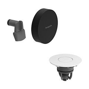 Bonde et trop-plein Hansgrohe Exafill 58119670, finition blanche brillante et noire mate, kit complet avec arrivée de baignoire