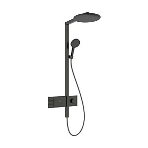 hansgrohe Raindance Alive S Duschsystem 24596340  Aufputz, EcoSmart mit ShowerSelect Comfort, Kopfbrause rund 300 2jet, brushed black chrome