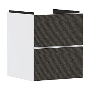 hansgrohe Xevolos E vanity unit 54172660 480x555x475mm, for hand basins, 2 drawers, matt white, dark grey textile