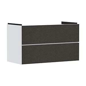 hansgrohe Xevolos E vanity unit 54181660 980x555x475mm, 2 drawers, matt white, dark grey textile
