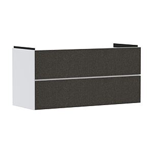 hansgrohe Xevolos E vanity unit 54184660 1180x555x475mm, 2 drawers, matt white, dark grey textile