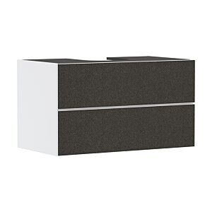 hansgrohe Xevolos E vanity unit 54190660 980x555x550mm, 2 drawers, matt white, dark grey textile