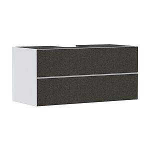 hansgrohe Xevolos E Waschtischunterschrank 54193660 1180x555x550mm, 2 Schubladen, mattweiß, Textil dunkelgrau