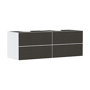 Meuble vasque Hansgrohe Xevolos E 54199660 1570 x 555 x 550 mm, 4 tiroirs, blanc mat, revêtement textile gris foncé