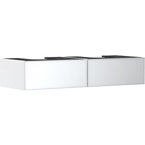 Meuble vasque Hansgrohe Xevolos E 54316320, 1370 x 550 x 275 mm, 2 tiroirs, blanc mat, finition métallisée blanche