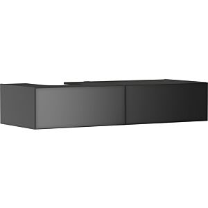 Meuble vasque Hansgrohe Xevolos E 54321770, 1370 x 550 x 275 mm, 2 tiroirs, à gauche, gris ardoise mat et gris ardoise métallisé.