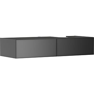 Meuble vasque Hansgrohe Xevolos E 54324770, 1370 x 550 x 275 mm, 2 tiroirs, à droite, gris ardoise mat et gris ardoise métallisé.