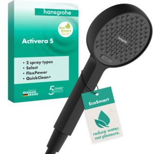 Pommeau de douche Hansgrohe Activera Select S 28033670 2 jets économie d&#39;eau, Ø 95 mm, 7,2 l/min, noir mat