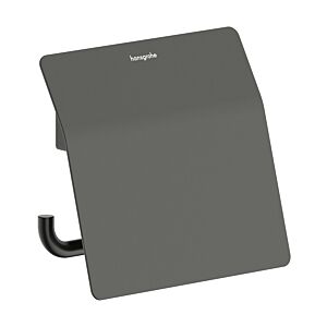 Porte-papier toilette Hansgrohe AddStoris S 41783340 avec couvercle, chrome noir brossé