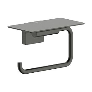 hansgrohe AddStoris S toilet paper holder 41789340 with shelf, brushed black chrome