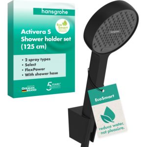 Hansgrohe Activera Select S Set de support de douche 95 28052670 2jets, Ø 95 mm, flexible de douche 1250 mm, noir mat