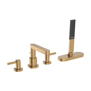 Kit d&#39;installation Hansgrohe Finoris 76444140 pour mitigeur de baignoire 4 trous, avec boîte de rangement, bronze brossé