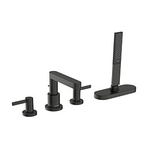 Kit d&#39;installation Hansgrohe Finoris 76444340 pour mitigeur de baignoire 4 trous, avec sBox, finition chrome noir brossé