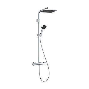 Colonne de douche Hansgrohe Activera Q 290/180 1 jet 28748000 EcoSmart avec Ecostat Fine, chromée
