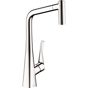 hansgrohe Metris M71 kitchen faucet 320 14820800 pull-out spray, 2jet, stainless steel look