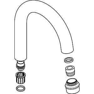 hansgrohe Auslauf komplett Axor Montreux 97992820 Zweigriff Armatur WT/HWB brushed nickel