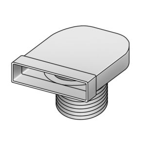 Helios Umlenkstück 60713 90°, Ø 125 mm auf flach 125, mit Schlauch