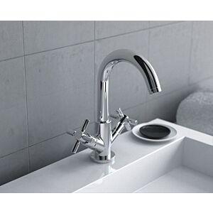 Herzbach Stilo Waschtischarmatur 14953100101 chrom, mit Ablaufgarnitur