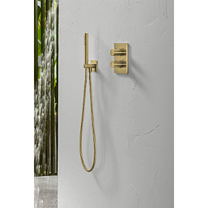 Herzbach Design iX PVD tub set 21.914400.2.41 Brass Steel, integrated shower 2000 elbow, shower hose match2 .250mm