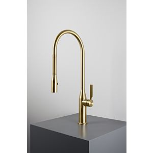 Herzbach Living Spültisch-Einhebelmischer 21.136300.1.41 Spiralfederauslauf, schwenkbar, brass steel