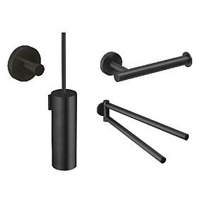 Herzbach Deep Black Bad Accessoires Set 4 teilig, schwarz matt