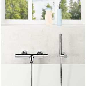 Ensemble de baignoire Herzbach Living Spa 11.620222.1.01 avec patin à cône rond, flexible de douche 1 250 mm, chromé