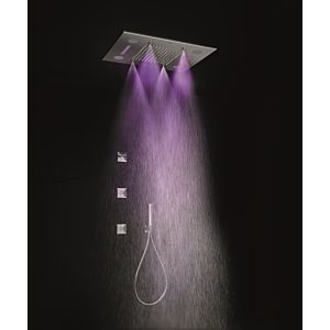 Herzbach Living Spa Farblicht-Regenbrause 11.634800.2.01 Edelstahl poliert, 630x480mm, Regen/Spray, Soundsystem