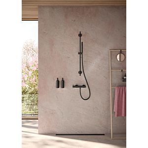 Herzbach MODUL7 sept barre de douche ronde 11.965900.1.12 100cm, réglable en continu, noir mat