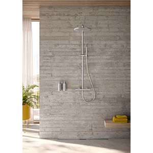 Colonne de douche Herzbach LIVING SPA RB 250 mm 11.988225.1.09 ronde, douchette à main en acier inoxydable