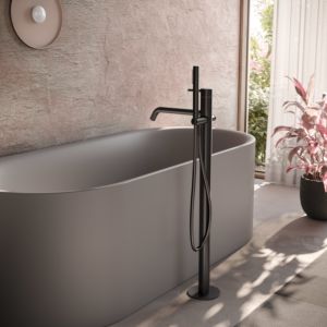 Herzbach DEEP BLACK Wanneneinlaufsäule 18.022070.1.12 Schwarz matt