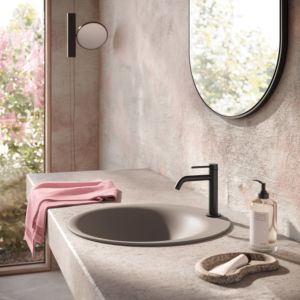 Herzbach DEEP BLACK Waschtisch-Standventil Slim S-Size 18.029580.1.12 ohne Ablauf Schwarz matt