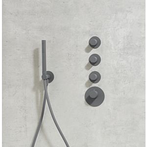 Set de bain Herzbach Deep Grey 23.914400.1.06 avec support conique/coude de raccordement de douche, gris mat