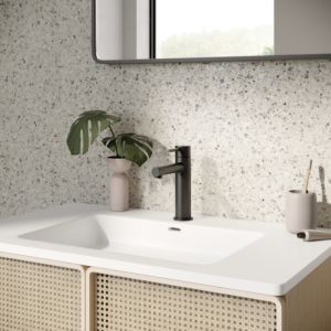 Herzbach Siro Taille L mitigeur lavabo 30.120420.1.12 sans garniture de vidange , noir mat