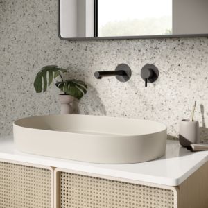 Herzbach Siro wall mitigeur lavabo 30.120956.1.12 noir mat, montage encastré