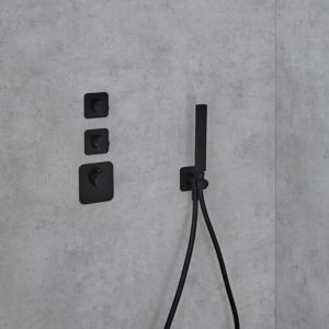 Herzbach Deep Black tub set 36.630422.1.12 with hand shower brass, matt black