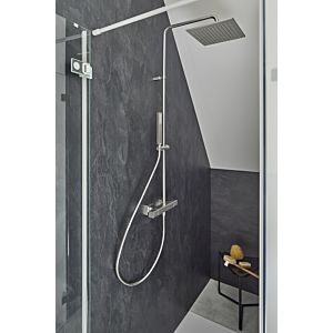 Herzbach Ceo shower column 36.988250.2.14 with exposed shower thermostat, stainless steel finish