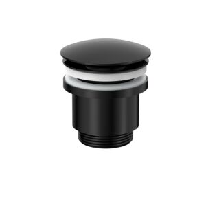 Herzbach LIVING PUSH Ablaufventil mit/ohne 11.462500.1.12 Staufunktion, rund, Schwarz matt