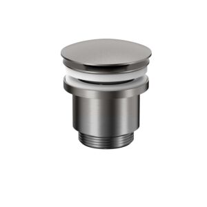 Herzbach LIVING PUSH Ablaufventil mit/ohne 11.462500.1.40 Staufunktion, rund, Schwarz Stahl