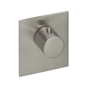Herzbach Logic XL final assembly set 11.500100.2.09 for single thermostat module, 110x100mm, brushed stainless steel