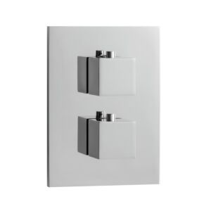 Ensemble de finition Herzbach NeoCastell 11.503055.2.01 thermostat de douche encastré carré, chromé