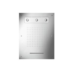 Herzbach Living Spa Decken-Regenbrause 11.630480.2.01 Edelstahl poliert, 630x480mm, Regen/Spin-Jet/Schwall