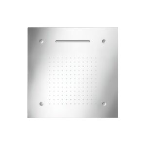 Douche de pluie au plafond Herzbach Living Spa 11.650300.2.01 500x500mm, pluie/inondation/spray, acier inoxydable poli