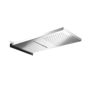 Herzbach Living Spa Inox effet Inox murale 11.661500.2.01 Inox poli, 592x270mm, pluie / surtension, mince