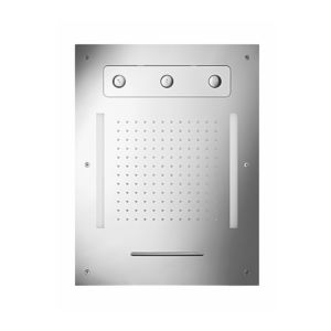 Herzbach Living Spa iX pluie légère colorée 11.663480.2.09 630x480mm, pluie / spin-jet / jets, Inox brossé